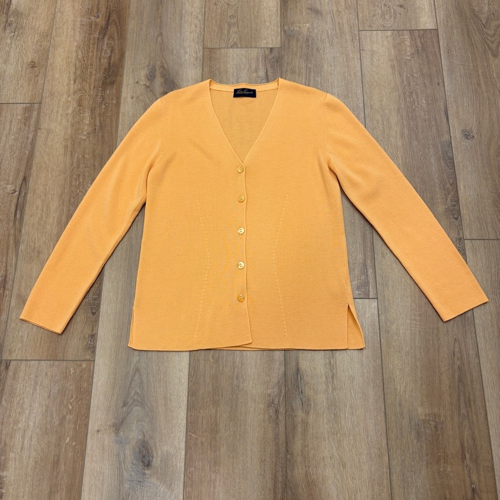 VTG! 🌟LUISA SPAGNOLI🌟 WOOL V NECK CARDIGAN SWEATER ORANGE SZ S